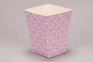 Hochzeitsbox für Popcorn oder andere Süßigkeiten für Hochzeitsgäste aus der Madras Kollektion Nr. 4 - rosa Ornamente