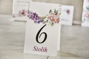 Tischnummern, Hochzeitstisch, Hochzeit - Pistazie Nr. 15 - Pastell-violette Blüten