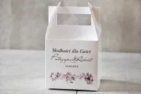 Pudełko na Ciasto Weselne Kwiatowe Pistacjowe | Personalizacja