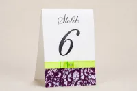 Numerki na stół weselny z koronką fioletową | Klaris nr 1