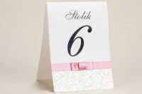 Numerki na Stół Weselny z Koronką i Różem | Klaris nr 4