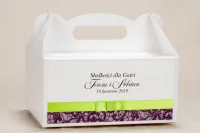 Pudełka na Ciasto Weselne Fioletowa Koronka | Klaris nr 1