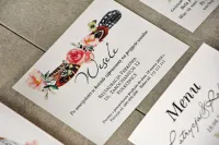Bilecik do Zaproszeń Ślubnych Boho | Wkładka RSVP | Amelia