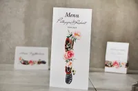 Menu Weselne Boho z Piórkami | Pistacjowe nr 16 | Amelia