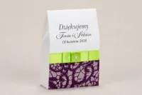 Pudełeczko Podziękowanie dla Gości z Fioletową Koronką