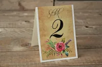 Numery na Stół Weselny Boho Karmelowe | Zamów Online