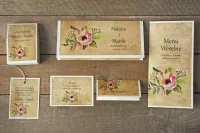 Zaproszenia Ślubne Boho Rustykalne Kwiaty | Karmelowe nr 2