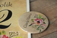 Przypinki Ślubne dla Gości Rustykalne Boho | Karmelowe nr 2