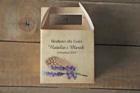 Rustykalne pudełko na ciasto weselne boho | Karmelowe nr 3