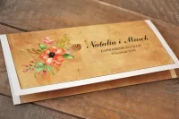Rustykalne Zaproszenia Ślubne Boho Kwiaty | Karmelowe nr 4