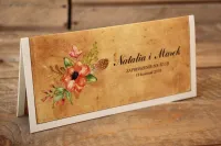 Rustykalne Zaproszenia Ślubne Boho Kwiaty | Karmelowe nr 4