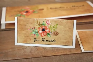 Floral, Boho Hochzeitsvignetten, Visitenkarten für die Hochzeitstafel im rustikalen Stil - Caramel No. 4