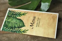 Rustykalne Menu Weselne Greenery z Paprocią | Karmelowe 5
