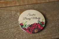 Rustykalne przypinki ślubne z piwonią | Karmelowe nr 6