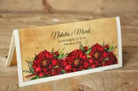 Rustykalne Zaproszenia Ślubne z Piwoniami | Karmelowe nr 6