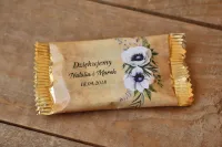 Czekoladki Ślubne Rustykalne z Anemonami | Karmelowe nr 7