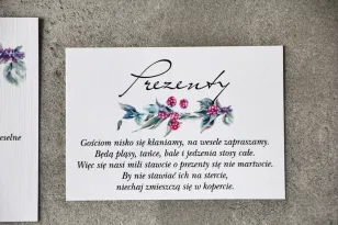 Einladungskarte 105 x 74 mm Hochzeitsgeschenke Hochzeit - Pistazie Nr. 17 - Waldfrüchte in kühlen Farben