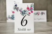 Leśne Numerki na Stół Weselny z Jeżynami | Pistacjowe 17