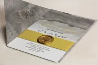 Szare Zaproszenia Ślubne Glamour ze Złotem | Delfina nr 6