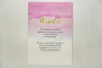 Złocony Bilecik do Zaproszeń Ślubnych Różowy | Delfina