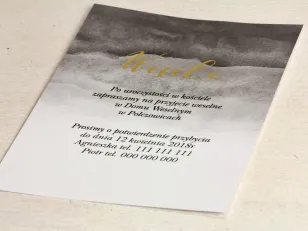 Grau, Aquarellkarte mit Vergoldung für Hochzeitseinladungen - Delfina nr 6