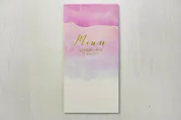 Menu Weselne Złocone Różowe Akwarele | Delfina nr 5