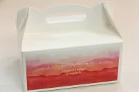 Pudełka na Ciasto Weselne Czerwone Złocone | Delfina Nr 1