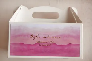 Rosa Aquarell Hochzeitstorte Box mit Vergoldung