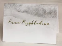 Szare Winietki Ślubne Złocone | Akwarela Glamour | Delfina