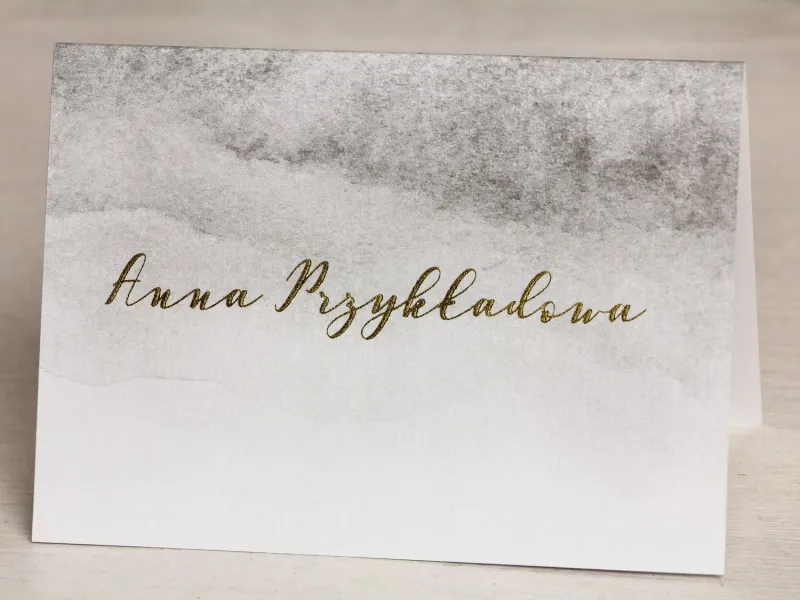 Graue, aquarellierte Hochzeitsvignetten mit Vergoldung. Visitenkarten für den Hochzeitstisch Graue, aquarellierte Hochzeitsvignetten mit Vergoldung. Visitenkarten für den Hochzeitstisch