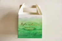 Zielone Pudełka na Ciasto Weselne Złocone | Delfina nr 4