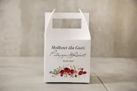 Pudełka na Ciasto Weselne Bordowe Róże | Personalizacja