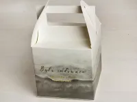 Pudełka na ciasto weselne Szare Złocone | Delfina Nr 6