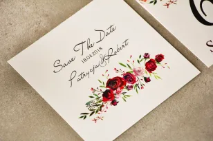 Save The Date Einladungskarte - Pistazie Nr. 18 - Burgundy Roses