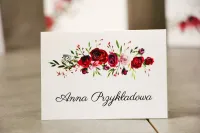 Winietki Ślubne Bordowe Róże na Stole | Amelia Wedding