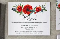 Wkładka do Zaproszeń Ślubnych Czerwone Maki | Pistacjowe nr 19