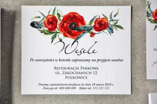 Einladungskarte 120 x 98 mm Hochzeitsgeschenke Hochzeit - Pistazie Nr. 19 - Roter Feldmohn