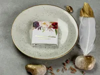 Czekoladki Podziękowania dla Gości | Burgundowe Róże i Złoto