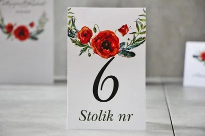 Numery stolików weselnych z kolekcji Pistacjowe nr 19
