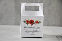 Pudełka na ciasto dla gości weselnych z makami | Pistacjowe