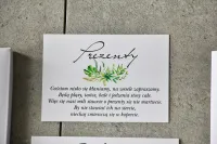 Bileciki do Zaproszeń Ślubnych Pistacjowe | Motyw Liści
