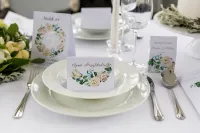 Eleganckie Winietki Ślubne Srebrzone z Piwonią | Cykade nr 15