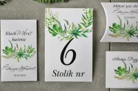 Pistacjowe Numery na Stół Weselny nr 20 | Amelia Wedding