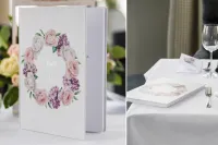 Srebrzona Księga Gości Weselnych w Kwiaty | Zamów Online