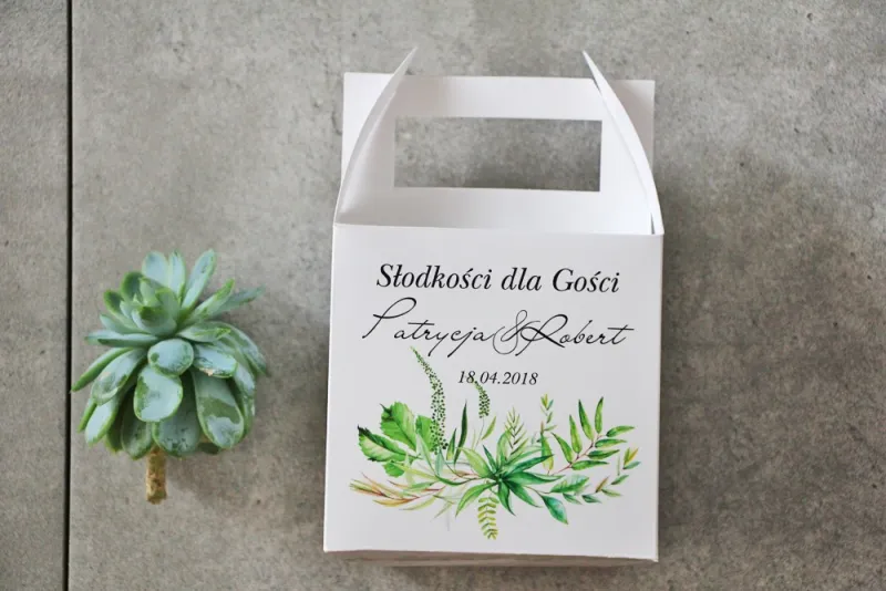 Pudełko na ciasto kwadratowe, tort weselny - Pistacjowe nr 20 - Polna trawa, greenery Pudełko na ciasto kwadratowe, tort weselny - Pistacjowe nr 20 - Polna trawa, greenery
