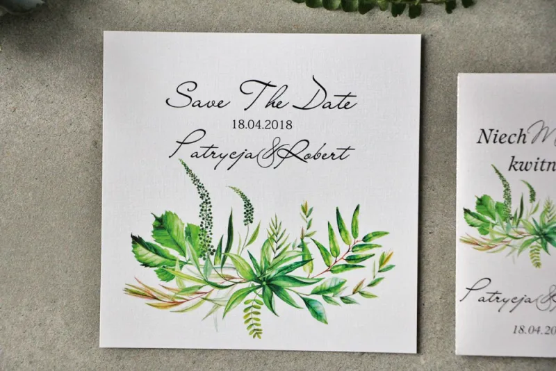 Bilecik Save The Date do zaproszenia - Pistacjowe nr 20 - Zielona polna trawa, greenery Bilecik Save The Date do zaproszenia - Pistacjowe nr 20 - Zielona polna trawa, greenery