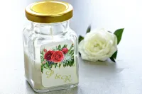 Świeczki Podziękowania dla Gości Weselnych z Różą i Złotem