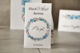Danke an die Hochzeitsgäste - Vergissmeinnicht Samen - Pistazie Nr. 21 - Blauer Kranz Boho.