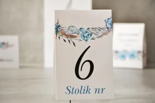 Tischnummern, Hochzeitstisch, Hochzeit - Pistazie Nr. 21 - Boho-Stil, in Blautönen