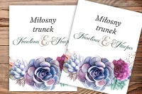 Etykiety na Wódkę Weselną Sukulenty | Amelia-Wedding.pl